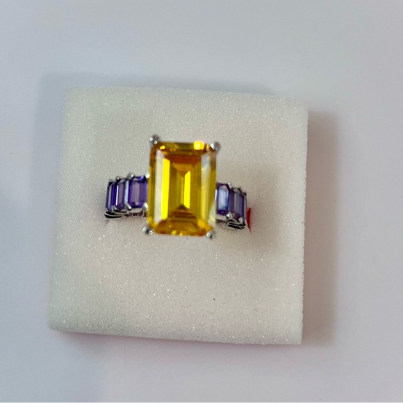 Izabel Ultra Ring Yellow Purple Silver NIB Size 54 (7) - Picture 6 of 11